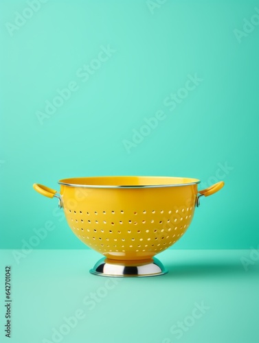 Convenient Colander Kitchen Tool Photorealistic Vertical Illustration. Household Utensils. Ai Generated Bright Illustration with Professional Ergonomic Colander Kitchen Tool.
