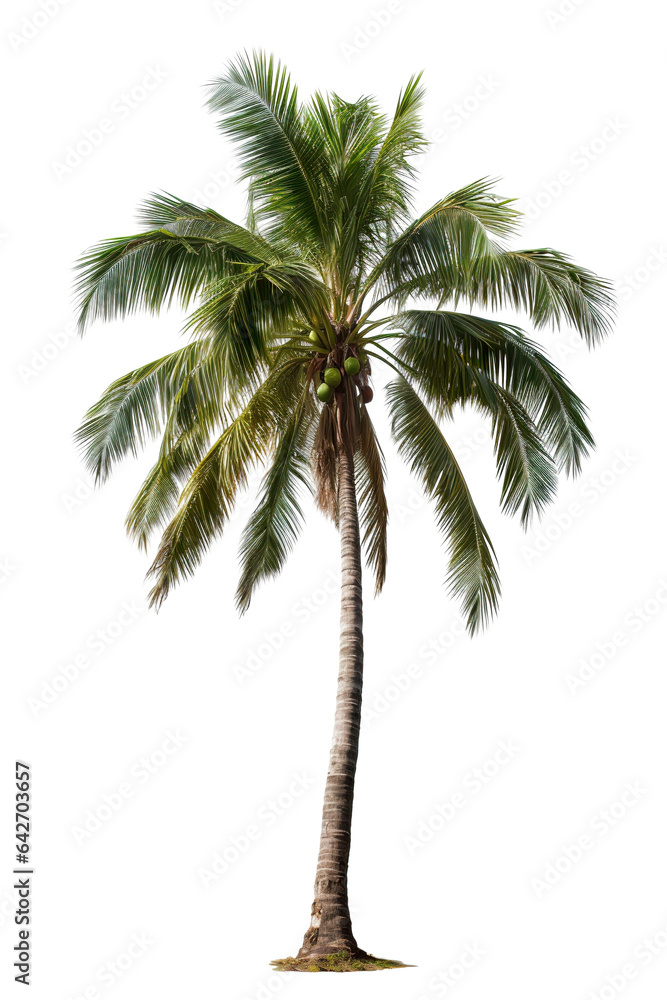 Obraz premium Image of a coconut tree on an isolated white background PNG