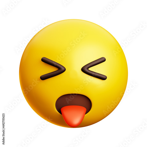 Mocking, taunting emoji, sticking tongue out, 3d style emoticon photo