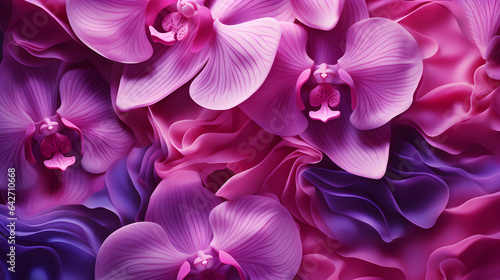 Abstract background with pink orchid flowers