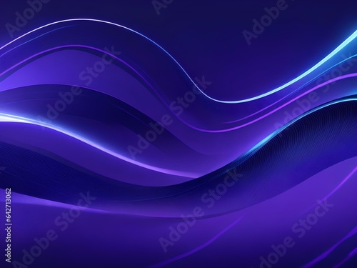Dark abstract background with glowing waves. created by ai generated