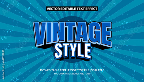 editable text effect, Vintage 3d cartoon style 