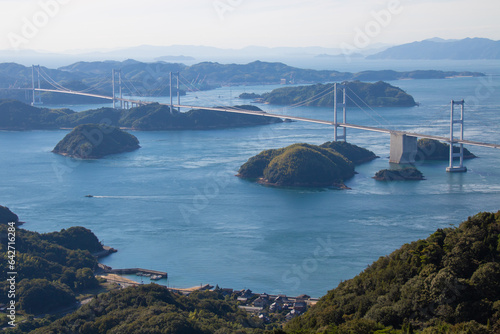 Shimanami kaido bridge across the Seto Inland Sea