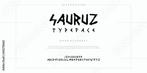 Modern abstract digital alphabet font. Minimal technology typography, Creative urban sport fashion futuristic font and with numbers. vector illustration