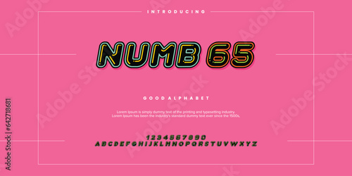 Modern abstract digital alphabet font. Minimal technology typography, Creative urban sport fashion futuristic font and with numbers. vector illustration