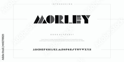 Modern abstract digital alphabet font. Minimal technology typography, Creative urban sport fashion futuristic font and with numbers. vector illustration