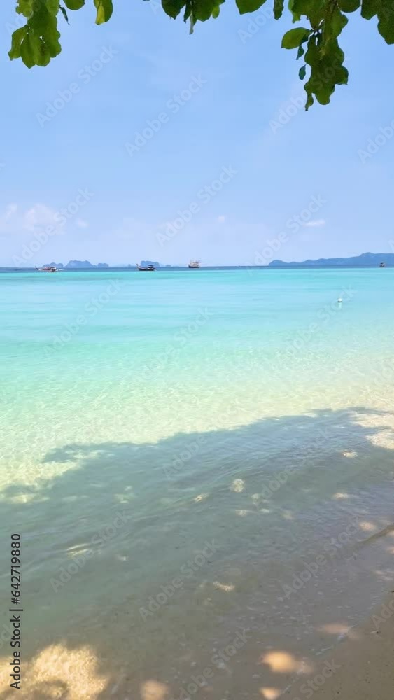 beach of Koh Kradan island in Thailand, aerial view over Koh Kradan Island Trang, Asian women on vacation in Thailand beach of Koh Kradan island in Thailand, aerial view over Koh Kradan Island Trang, Asian women on vacation in Thailand