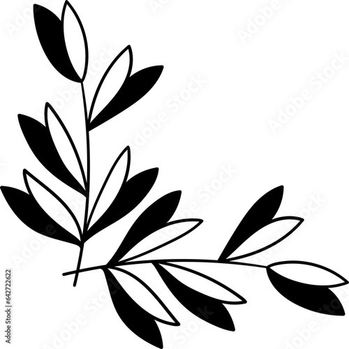 Floral Corner Frame Leaf Nature Plant