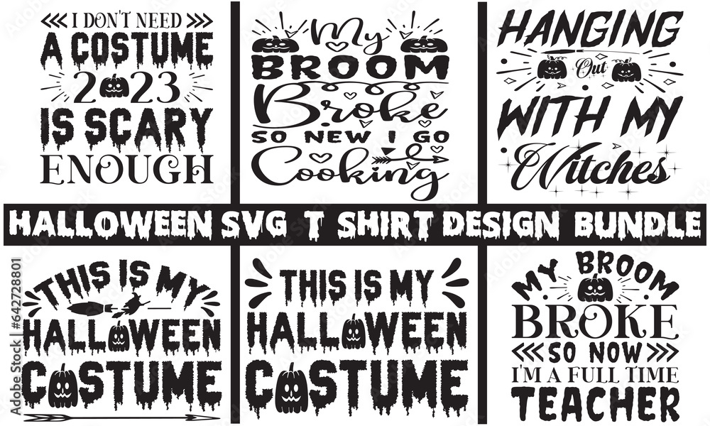 Halloween SVG T-Shirt Design bundle typograph ,Halloween Vector

