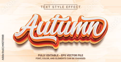 Autumn Text Style Effect. Editable Graphic Text Template.
