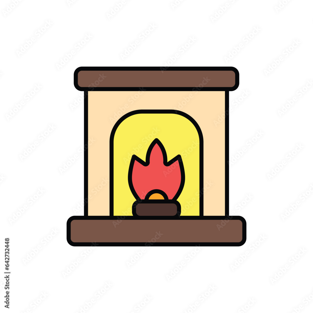 fireplace icon. filled outline icon fireplace icon. filled outline icon