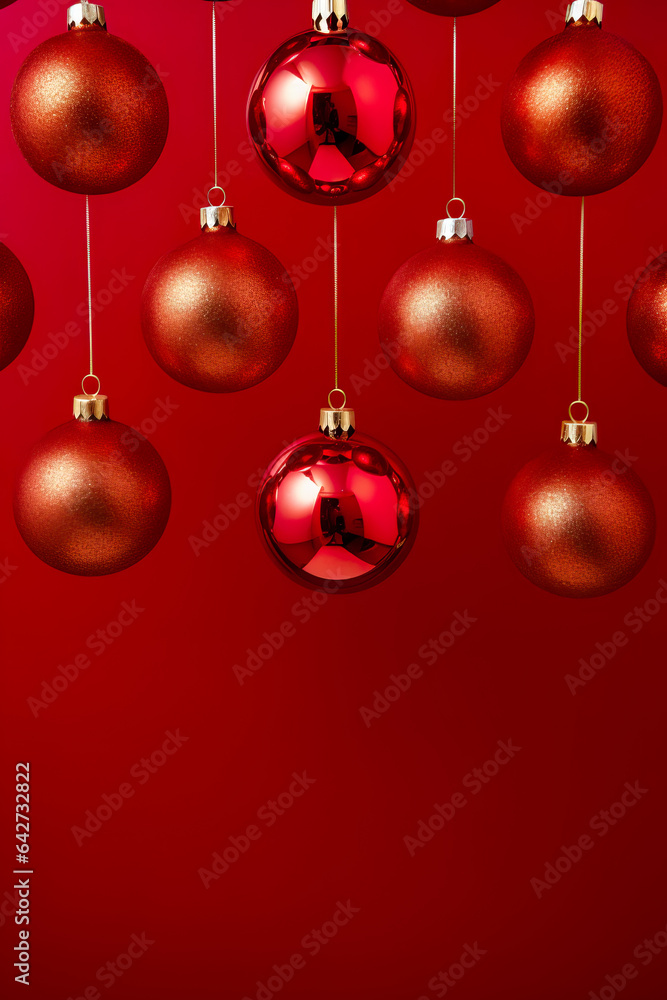 Fototapeta premium Red christmas bauble decoration