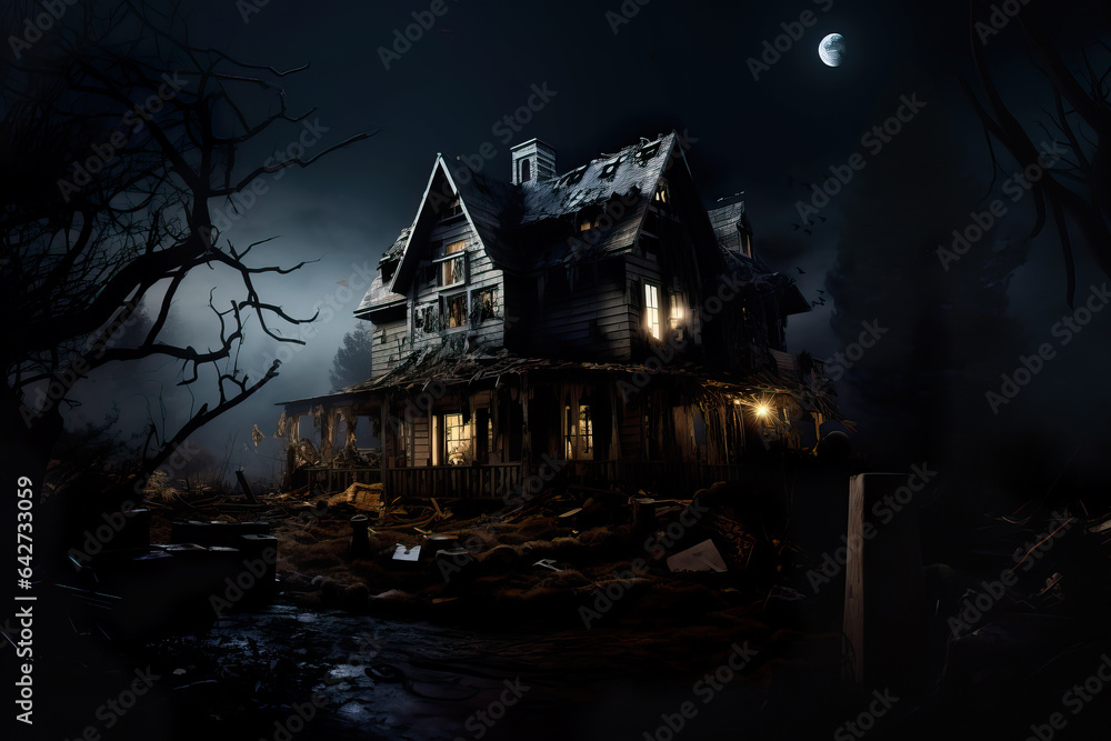 Haunted House halloween concept spooky Haunted House halloween concept spooky