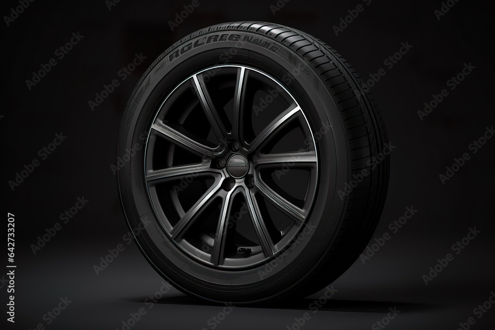 wheel of car isolated on background