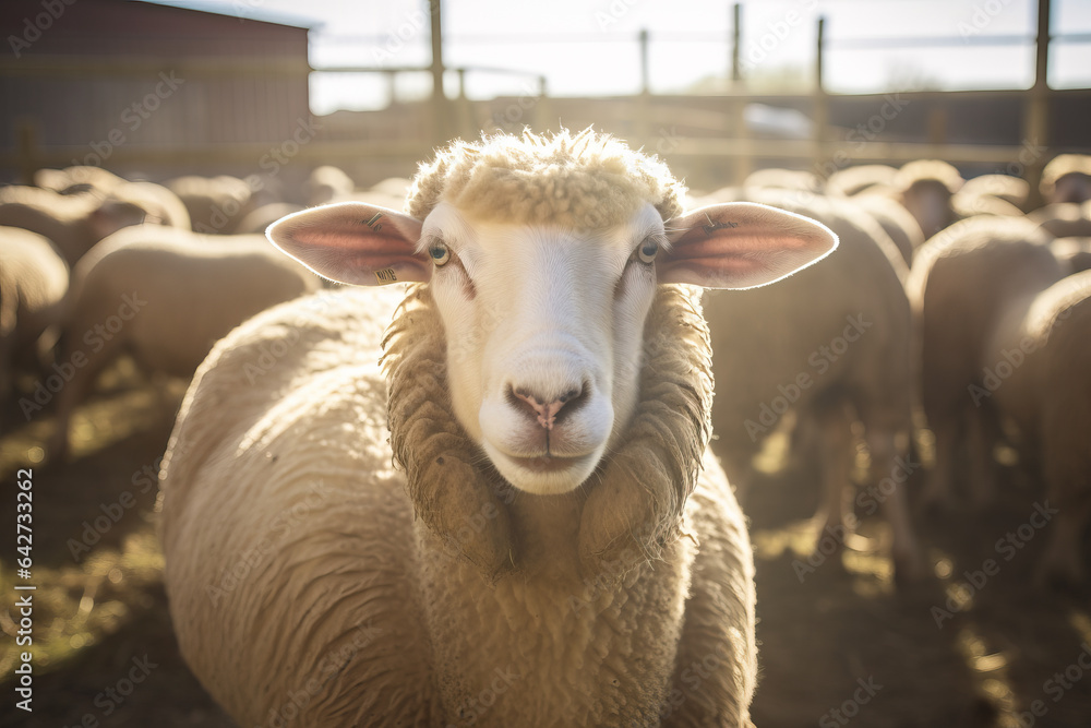 Obraz premium Commercial and industrial sheep farming concept