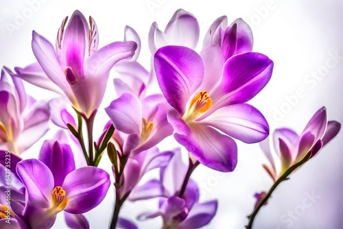 Artistic shot of freesia flower, Orchid Purple Color beautiful flowers background