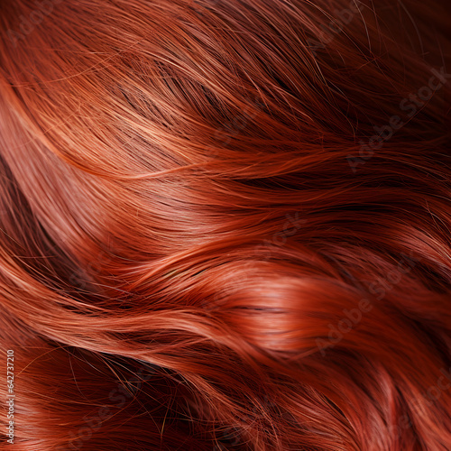 Close up of a woman's red hair. Generative ai. 