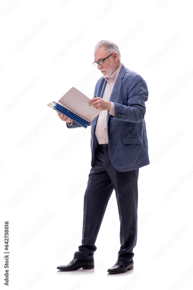 Old businessman isolated on white Old businessman isolated on white