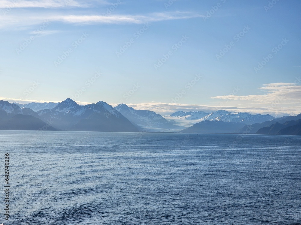 landscape with mountains and snow