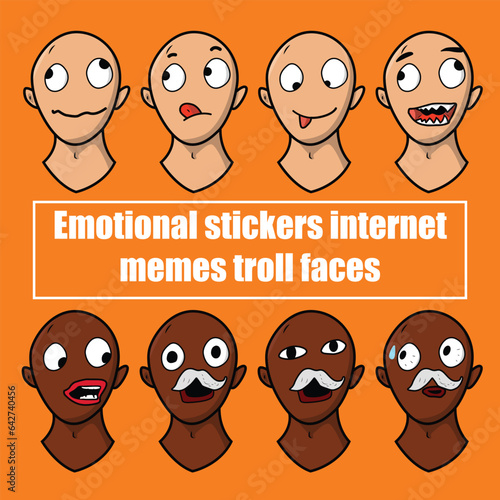 emotional stickers internet memes troll faces