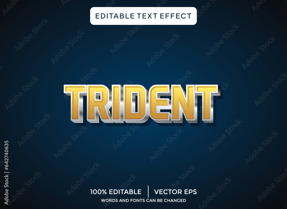  trident 3D text effect template