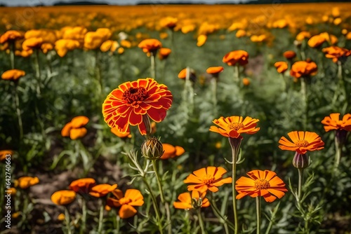 closeup of  marigold flower  flowers field background  fresh flower photo  beautiful floral image