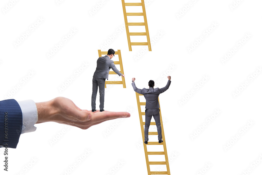 Concept of help and assistance with businessman Concept of help and assistance with businessman