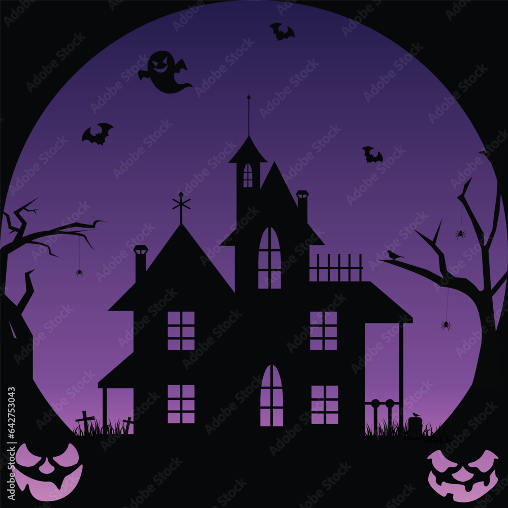 halloween house with bats