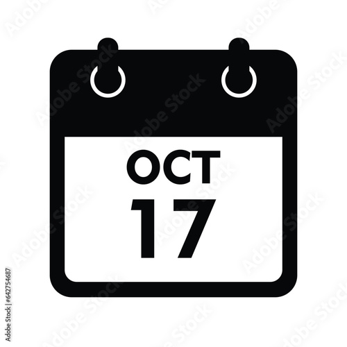 calender icon, 17 october icon with white background