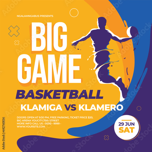 big game basketball flyer template