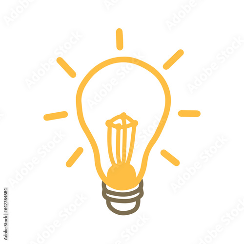 Bulb Lamp for Brain and Innovation Idea Line Icon Symbol in Vector Illustration