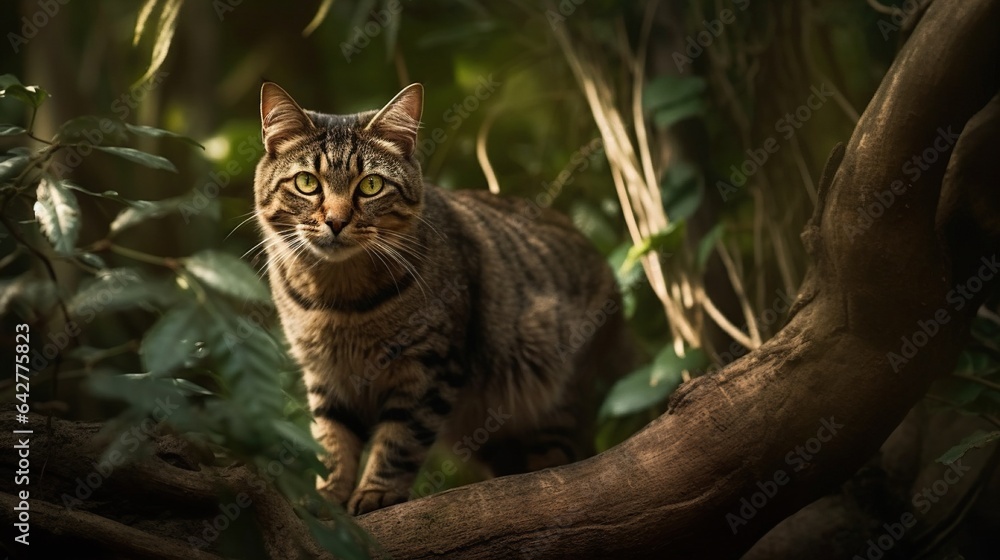 Havana Brown Cat Explores Tree, A Glimpse of Mysterious Feline Adventure