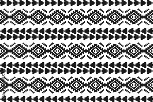 Geometric ethnic ikat seamless pattern traditional. Fabric American, mexican style. Design for background, wallpaper, illustration, fabric, clothing, carpet, textile, batik, embroidery.