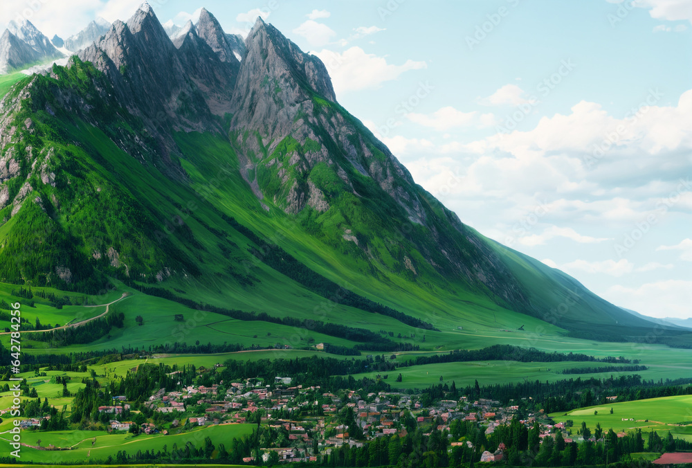 Fototapeta premium 山 generrativeAI