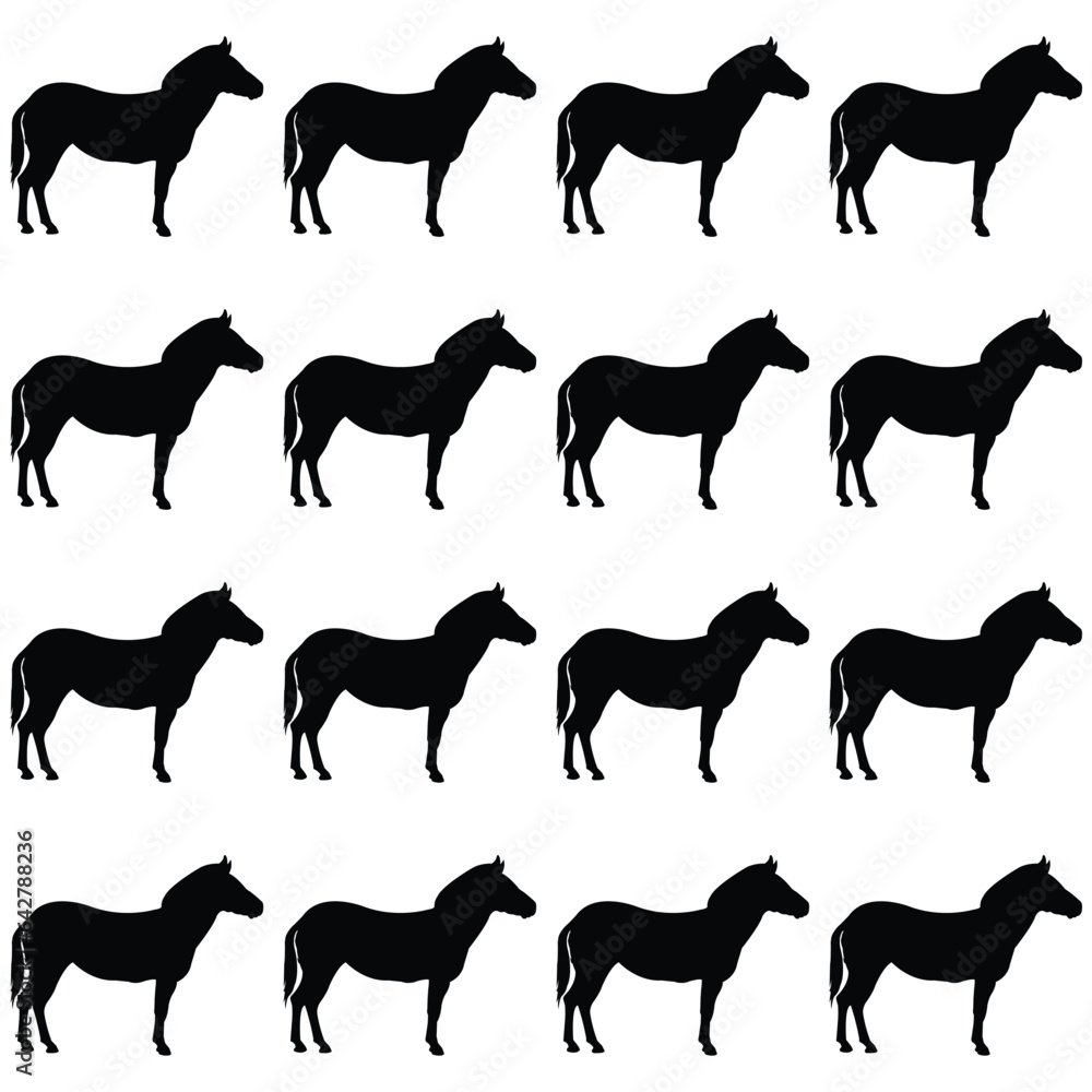 horse silhouettes vector