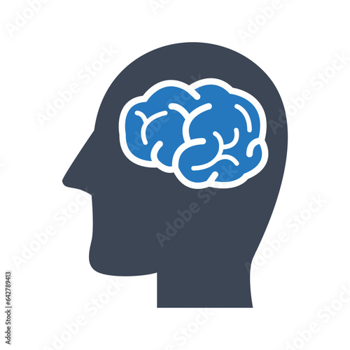 Human brain mind vector icon