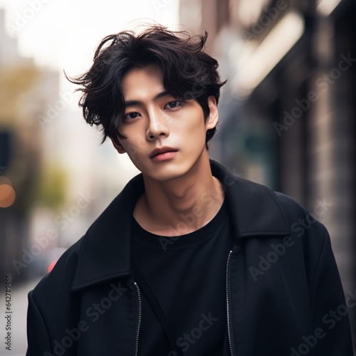 Oriental appearance image, cosmetics commercial image, K-pop artist, beautiful appearance, Korean, young person, Asian model, generative ai