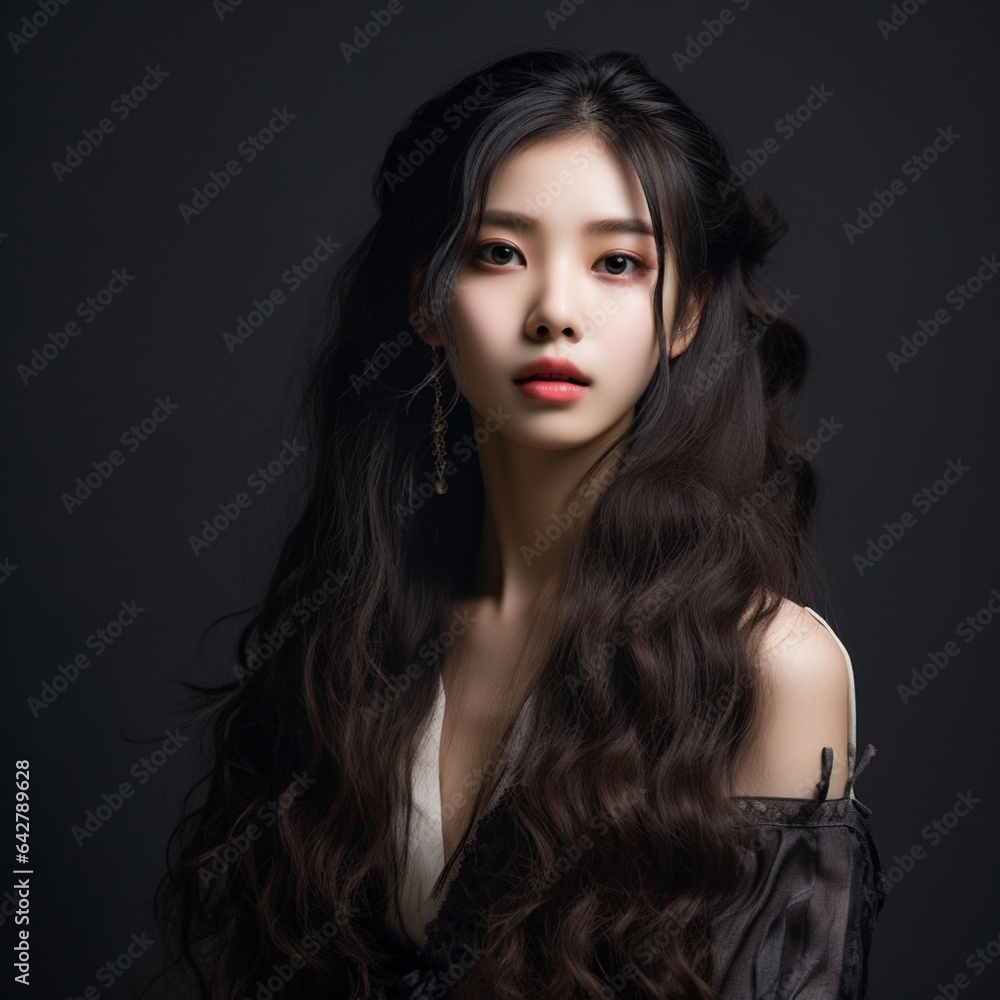 Oriental appearance image, cosmetics commercial image, K-pop artist, beautiful appearance, Korean, young person, Asian model, generative ai Oriental appearance image, cosmetics commercial image, K-pop artist, beautiful appearance, Korean, young person, Asian model, generative ai