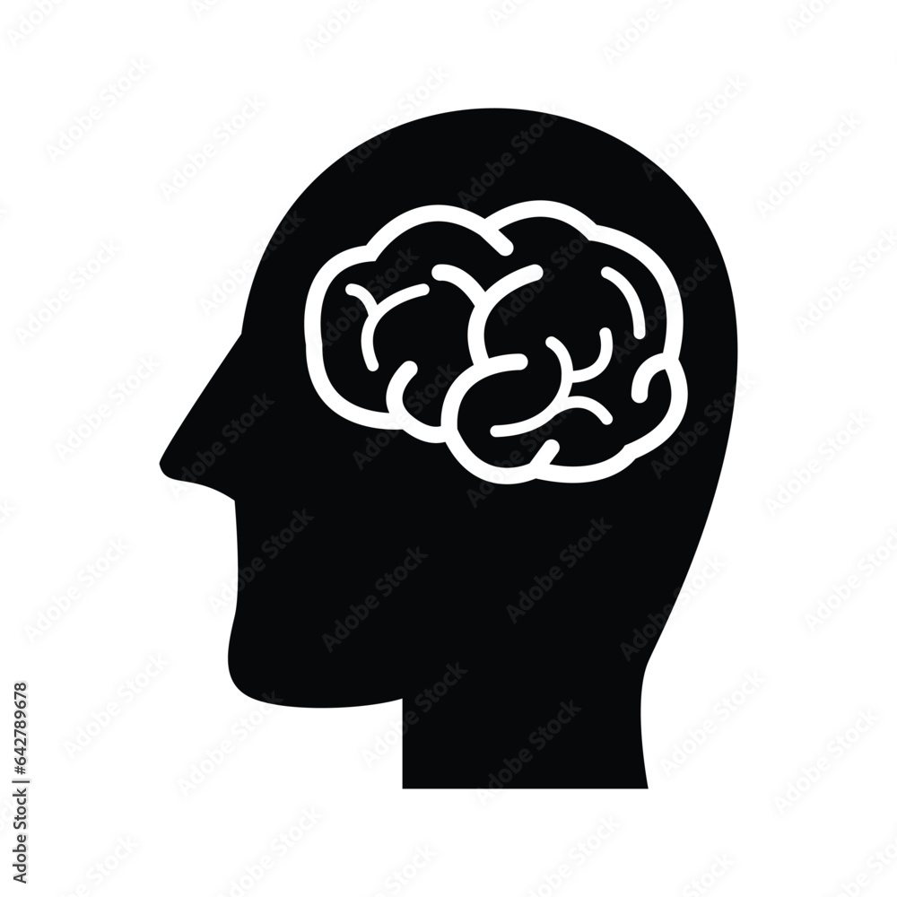 Human brain mind vector icon Human brain mind vector icon