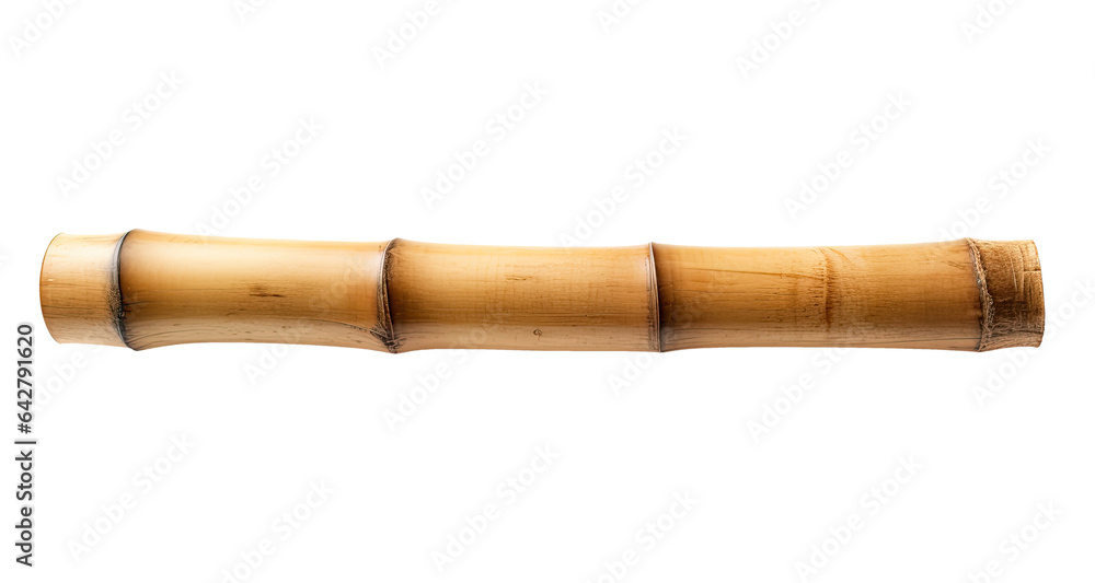 Piece of bamboo trunk isolated on transparent background - obrazy, fototapety, plakaty 