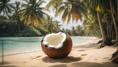 Landscape beach side with coconut 