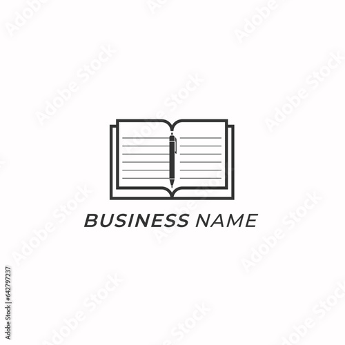 design logo creative book note and pen ink