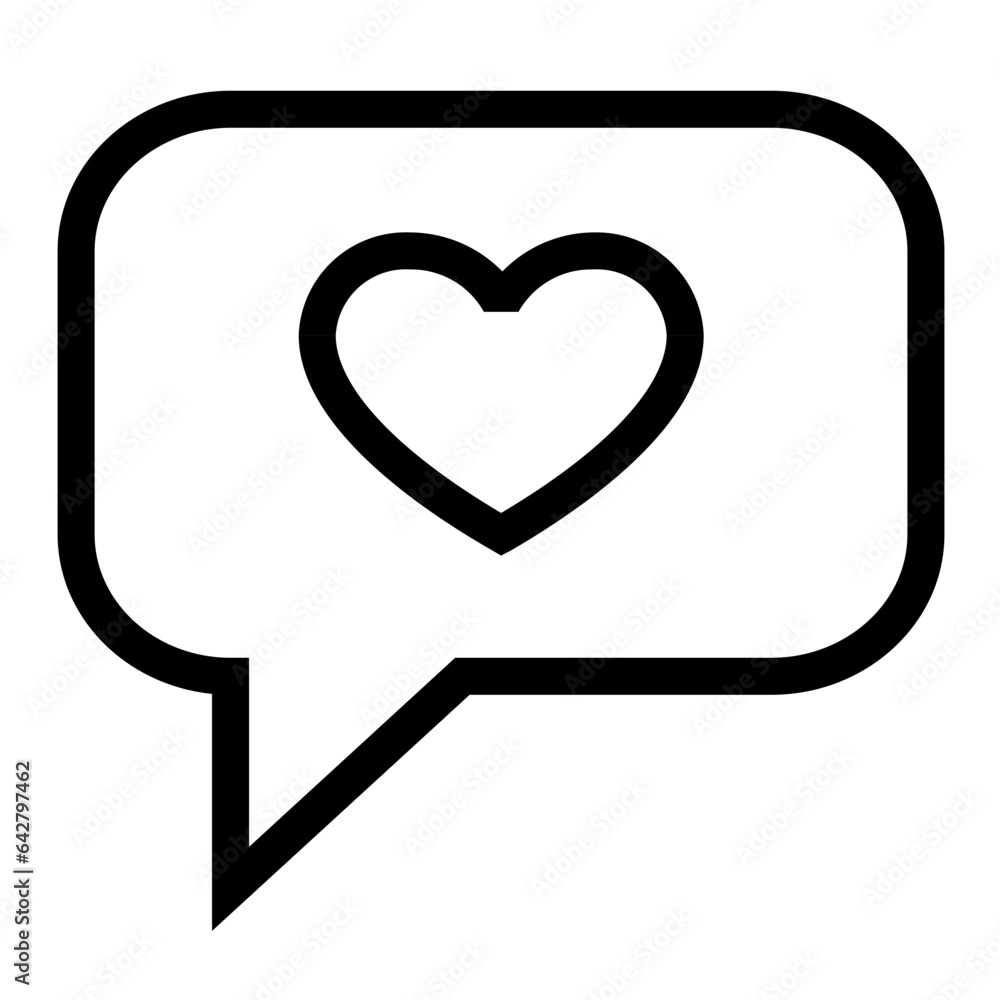 chat love illustration of icons for the user interface