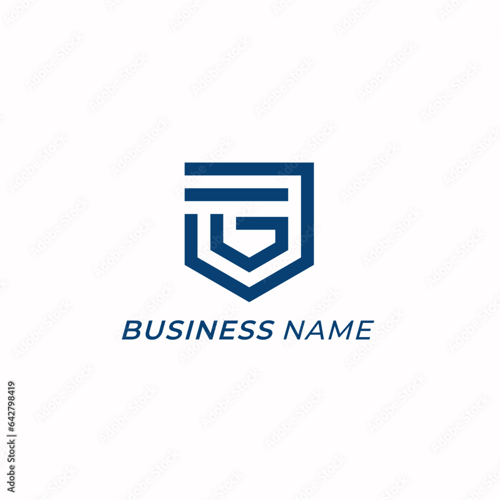 Fototapeta premium design logo shield and letter G