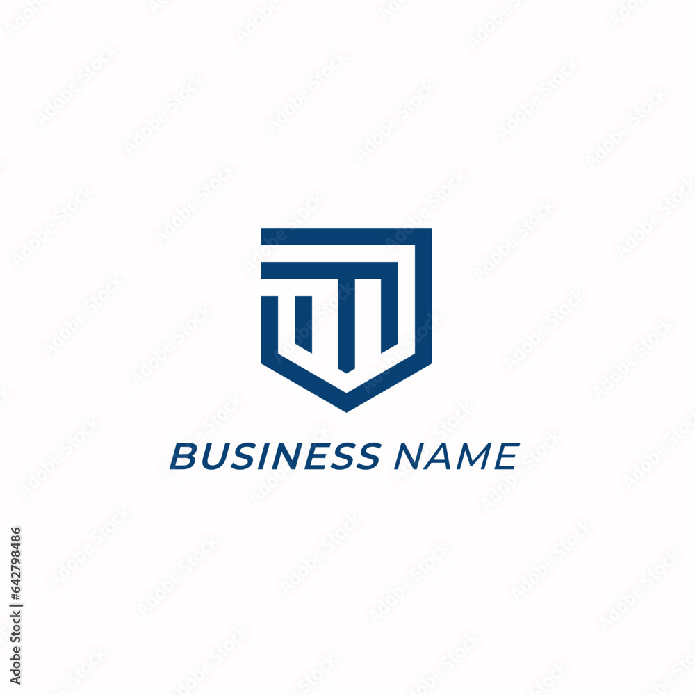 design logo creative letter M and shield design logo creative letter M and shield