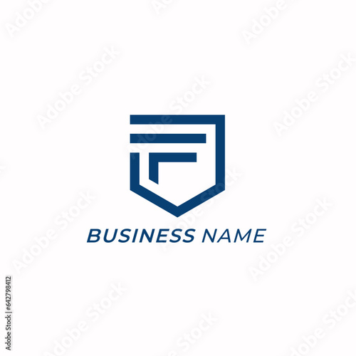 design logo creative letter F and shield guard