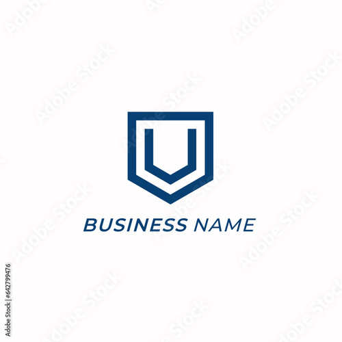 design logo creative letter U and shield
