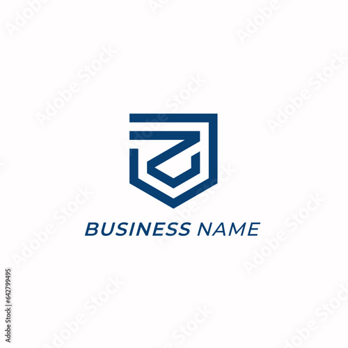 design logo combine shield guard and letter Z