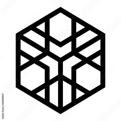 Abstract Hexagon Line Geometric Shape/Breeze block pattern
