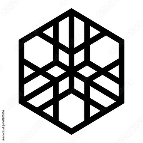 Abstract Hexagon Line Geometric Shape/Breeze block pattern